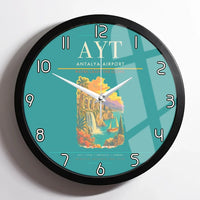 Thumbnail for Antalya Airport AYT Wall-Clock Framed - Turquoise