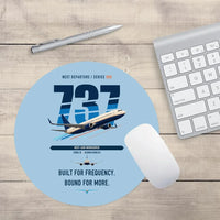 Thumbnail for Boeing 737-800 NG design on light blue round mouse pad