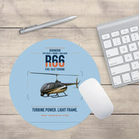 Thumbnail for Robinson R66 design on light blue round mouse pad