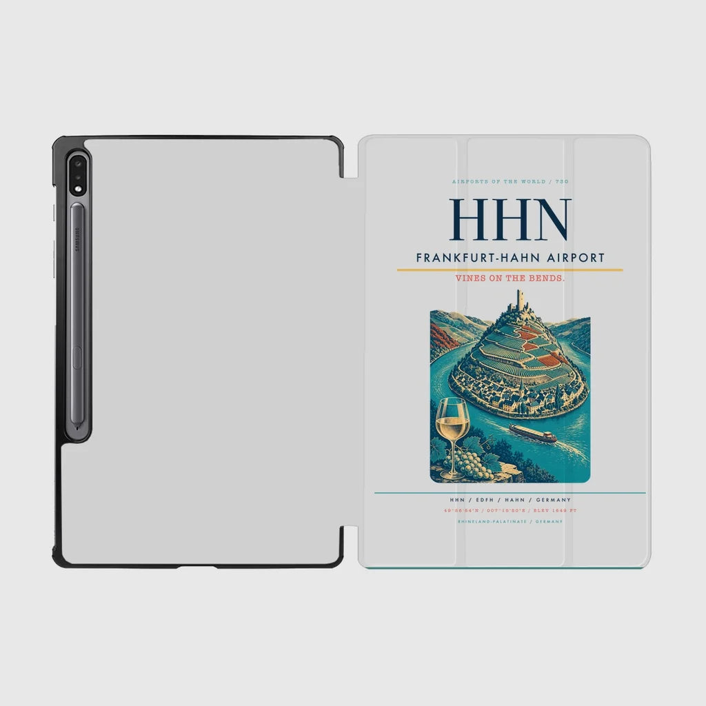 Frankfurt-Hahn Airport (HHN) design on light gray samsung tablet tablet case