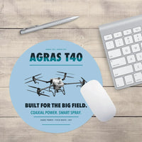 Thumbnail for DJI Agras T40 design on light blue round mouse pad