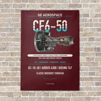Thumbnail for CF6-50 vertical canvas print - no frame - dark red background