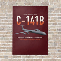 Thumbnail for C-141B Starlifter vertical canvas print - no frame - dark red background
