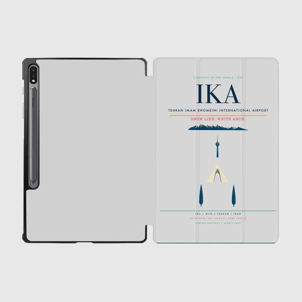 Tehran Imam Khomeini International Airport (IKA) design on light gray samsung tablet tablet case