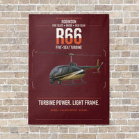 Thumbnail for Robinson R66 vertical canvas print - no frame - dark red background