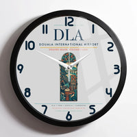 Thumbnail for Douala International Airport (DLA) design on light gray framed wall clock
