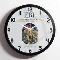 Thumbnail for Erbil International Airport (EBL) design on light gray framed wall clock