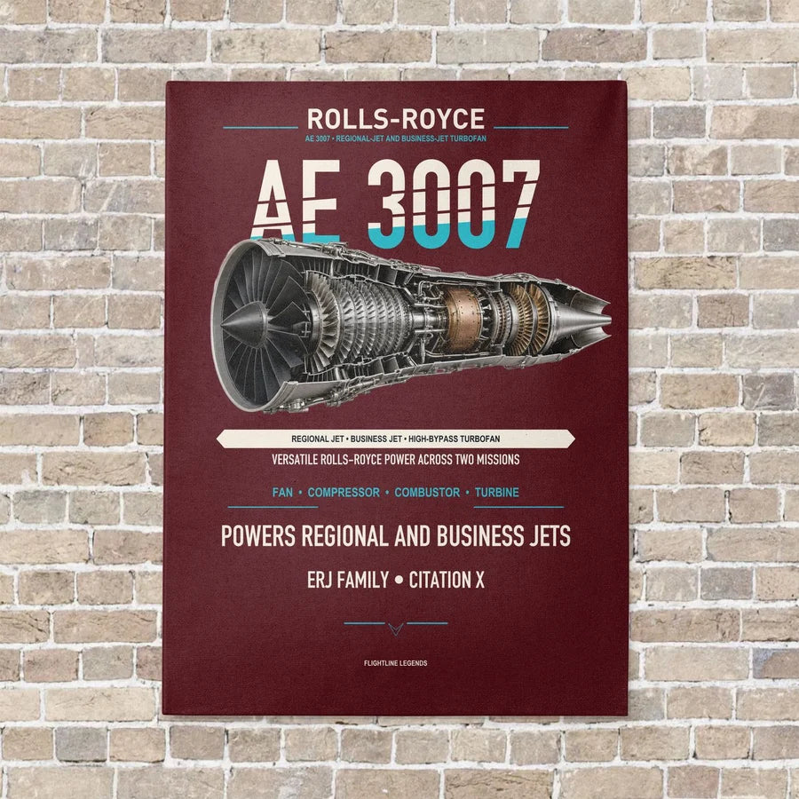 AE 3007 vertical canvas print - no frame - dark red background