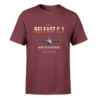 Thumbnail for Short Belfast C.1 design on dark red double-side t-shirt, single-side print