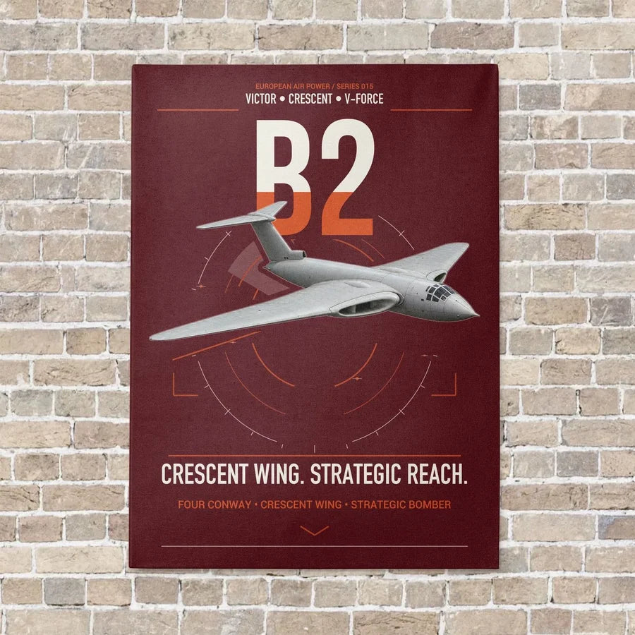 Handley Page Victor B2 vertical canvas print - no frame - dark red background