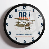 Thumbnail for Fokker Dr.I design on light gray framed wall clock