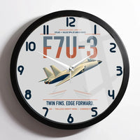 Thumbnail for F7U-3 Cutlass design on light gray framed wall clock