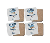 Thumbnail for Air Tractor AT-802F Fire Boss design on light gray 4 pieces set coaster