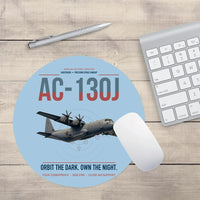 Thumbnail for AC-130J Ghostrider design on light blue round mouse pad