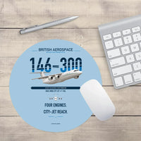 Thumbnail for BAe 146-300 design on light blue round mouse pad