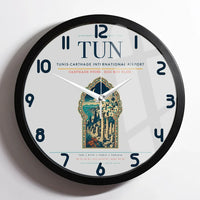 Thumbnail for Tunis-Carthage International Airport (TUN) design on light gray framed wall clock