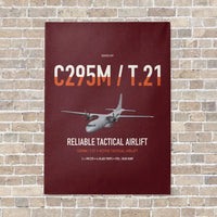 Thumbnail for Airbus C295M T.21 vertical canvas print - no frame - dark red background