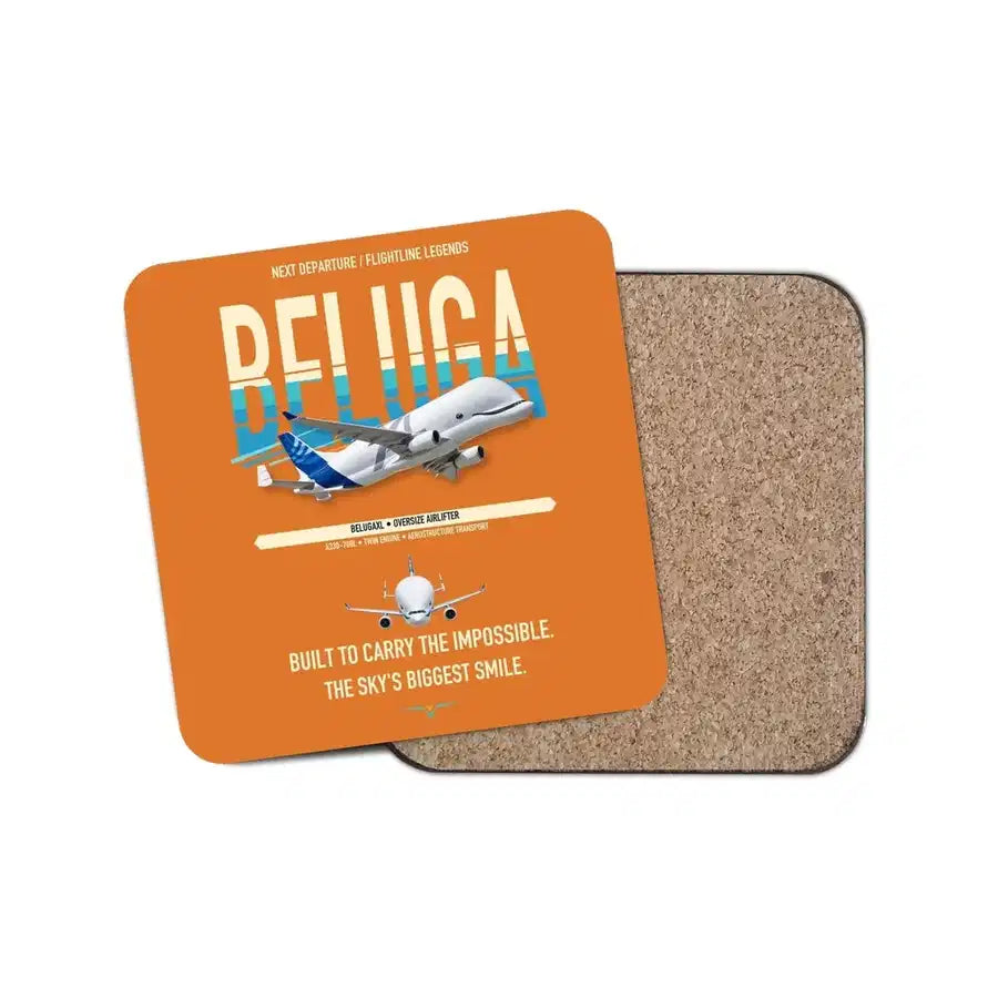 Airbus BelugaXL / A330-743L design on orange 1 piece coaster