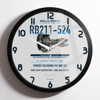 Thumbnail for RB211-524 design on light gray framed wall clock