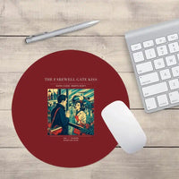 Thumbnail for VINTAGE G4380 - The Farewell Gate Kiss - Designed Mouse Pads design on darkred round
