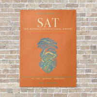 Thumbnail for San Antonio International Airport SAT - Canvas Framed - Orange