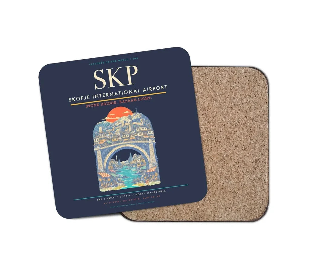 Skopje International Airport SKP Coaster 1-Piece - Navy Blue