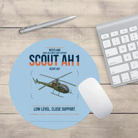 Thumbnail for Westland Scout AH1 design on light blue round mouse pad