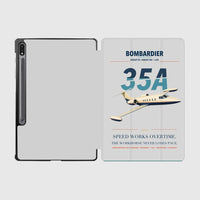 Thumbnail for Bombardier Learjet 35A design on light gray samsung tablet tablet case