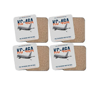 Thumbnail for KC-46A PEGASUS design on light gray 4 pieces set coaster