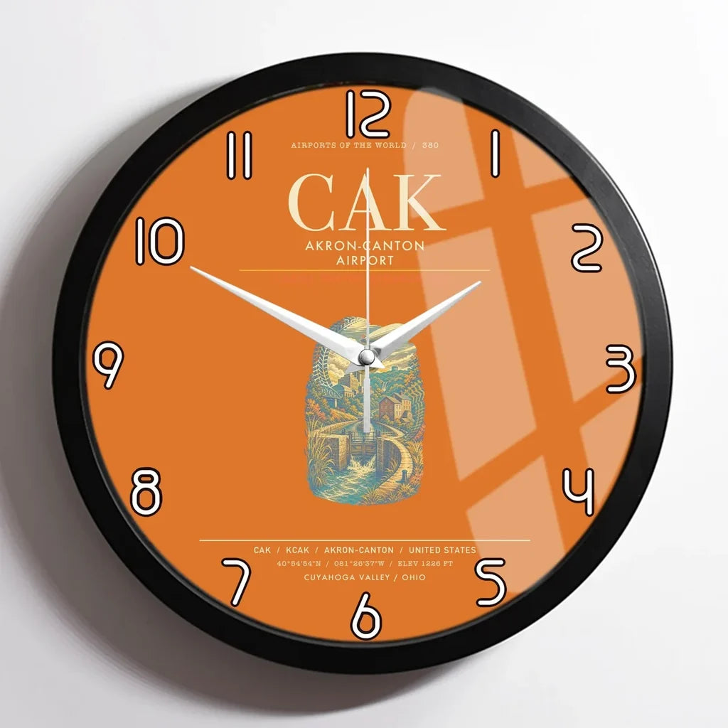 Akron-Canton Airport CAK Wall-Clock Framed - Orange