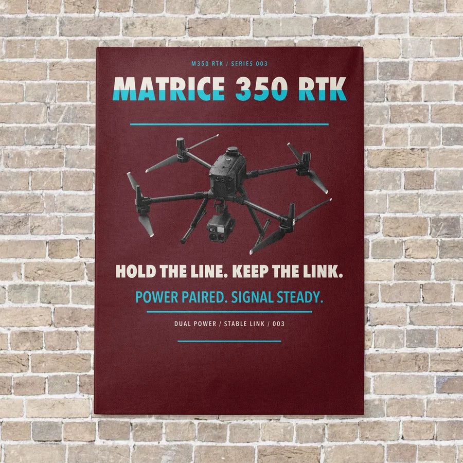 DJI Matrice 350 RTK vertical canvas print - no frame - dark red background