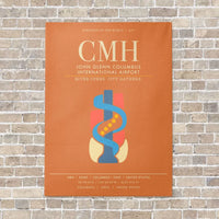 Thumbnail for John Glenn Columbus International Airport CMH - Canvas Framed - Orange