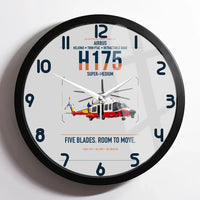 Thumbnail for Airbus H175 design on light gray framed wall clock