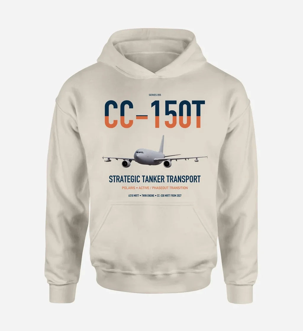 Airbus CC-150T Polaris design on khaki double-side hoodie, single-side print