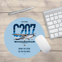 Thumbnail for Cessna T207A Stationair 8 design on light blue round mouse pad
