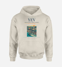 Thumbnail for Inuvik (Mike Zubko) Airport (YEV) design on khaki hoodie single-side print