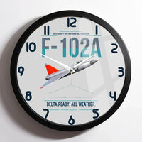 Thumbnail for F-102A Delta Dagger design on light gray framed wall clock