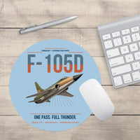 Thumbnail for F-105D Thunderchief design on light blue round mouse pad