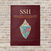 Thumbnail for Sharm El Sheikh International Airport SSH vertical canvas print - no frame - dark red background