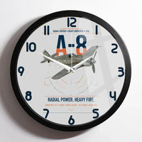 Thumbnail for Focke-Wulf Fw 190A-8 design on light gray framed wall clock