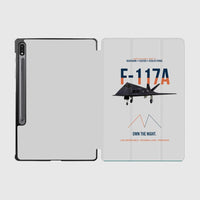 Thumbnail for F-117A Nighthawk Own The Night design on light gray samsung tablet tablet case