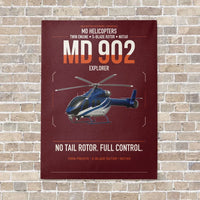 Thumbnail for MD Helicopters MD 902 Explorer vertical canvas print - no frame - dark red background