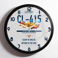 Thumbnail for Canadair CL-415 design on light gray framed wall clock