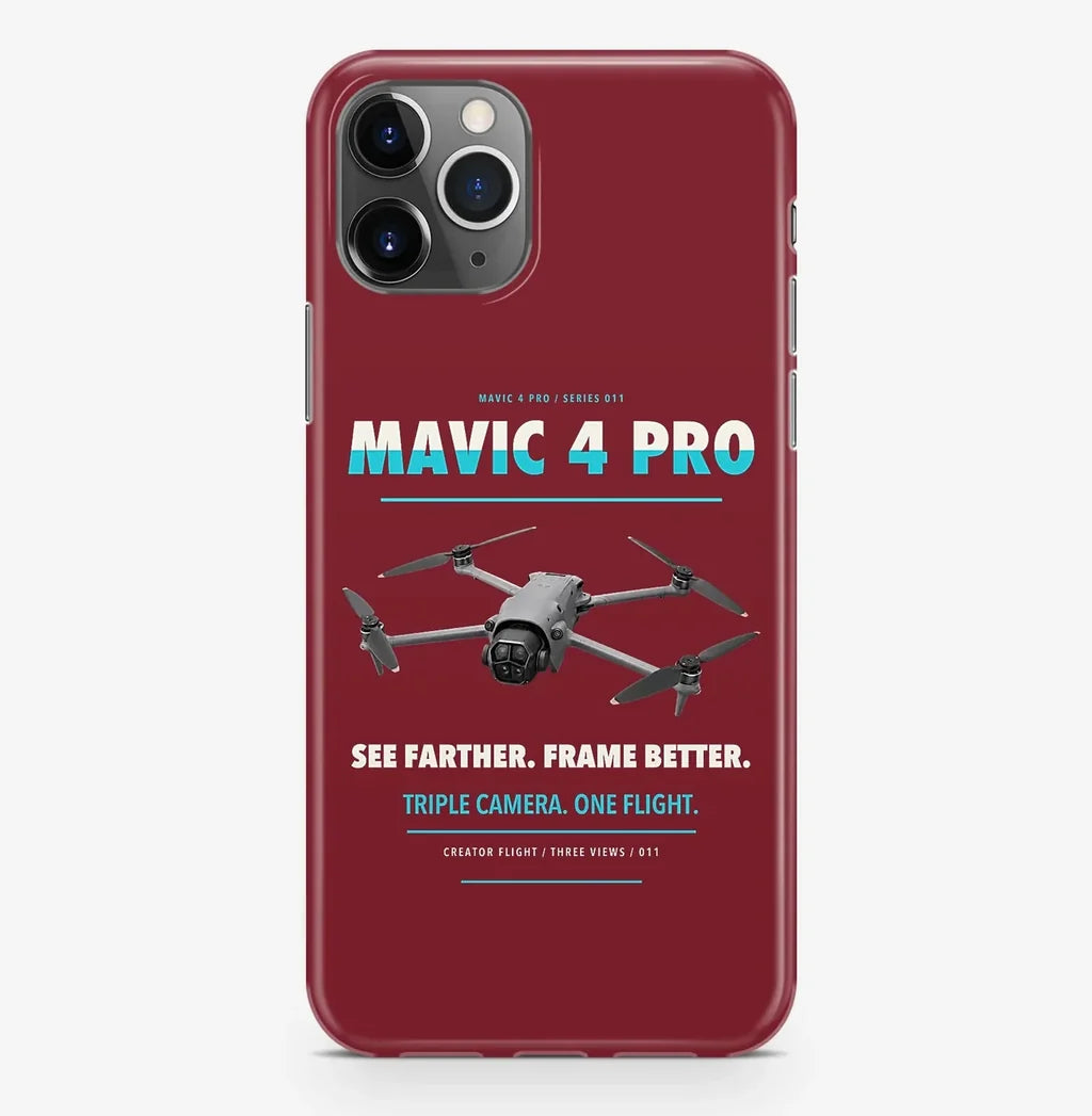 DJI Mavic 4 Pro Case ProMax design on dark red iphone case promax