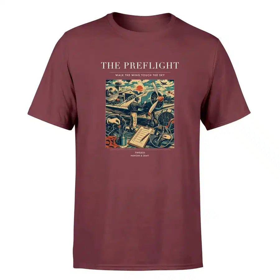 VINTAGE G4138 - The Preflight - Premium T-Shirt design on darkred premium
