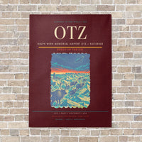 Thumbnail for Ralph Wien Memorial Airport OTZ — Kotzebue vertical canvas print - no frame - dark red background