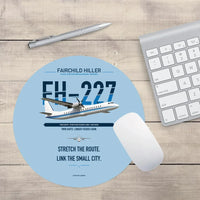 Thumbnail for Fairchild Hiller FH-227B design on light blue round mouse pad