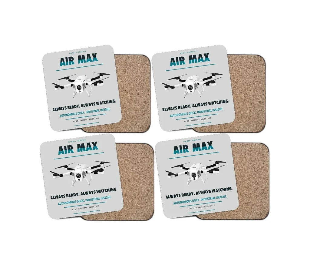 Percepto Air Max design on light gray 4 pieces set coaster