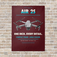 Thumbnail for DJI Air 2S vertical canvas print - no frame - dark red background