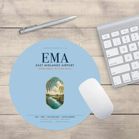 Thumbnail for East Midlands Airport (EMA) design on light blue round mouse pad